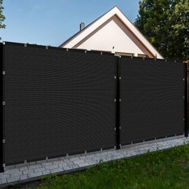 Privacy Fence Screen 5' x 15' Black Heavy Duty Fencing Mesh Shade Net Cover for Balcony Outdoor Patio Garden Backyard