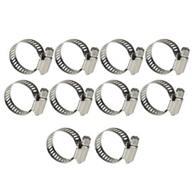 Hose Clips Clamps Set, 10Pcs 304 Stainless Steel T-Bolt Fuel Line Pipe Hose Clamp Clip Rustproof, 14-27mm