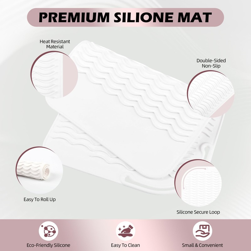 Nulubuu Silicone Heat Resistant Mat for Hair Tools, 11" x