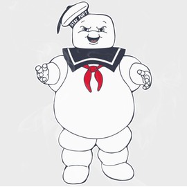 Stay Puft White Vinyl Nontransparent Decal Sticker 20"