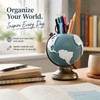 Globe Pen Holder for Desk Organization – Resin Geographic Pencil