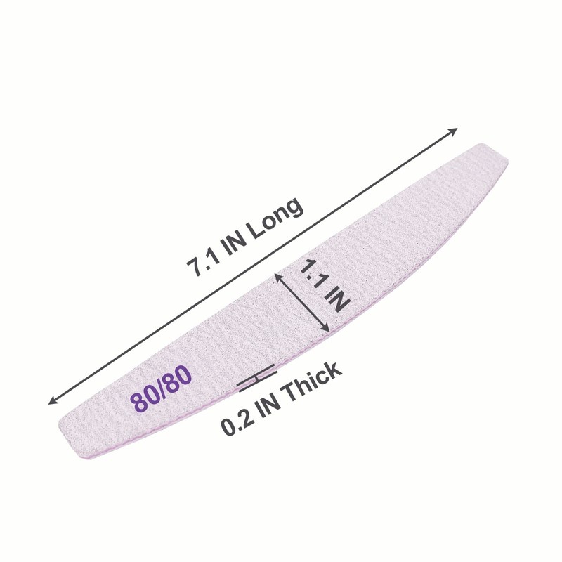 80/80 Grit Nail Files (10 Pack), Emery Boards for Acrylic