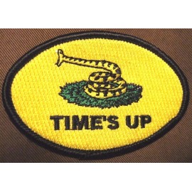 "Time's Up" patch- Dull 'Hawk flag- "Don't tread on me"- Gadsden flag- dullhawk
