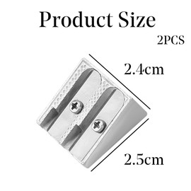 2 Pcs Metal Pencil Sharpeners Handheld Sharpener, 2 Hole Beveled Silver Metal Sharpener, Magnesium Pencil Sharpener, Small and Portable, Suitable for School, Office and Home (Silver)
