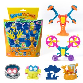 SUPERTHINGS RIVALS OF KABOOM Neon Power Series - Includes 4 (1 Silver Plated Captain) and 2 Exoskeletons, Pack 3 of 6