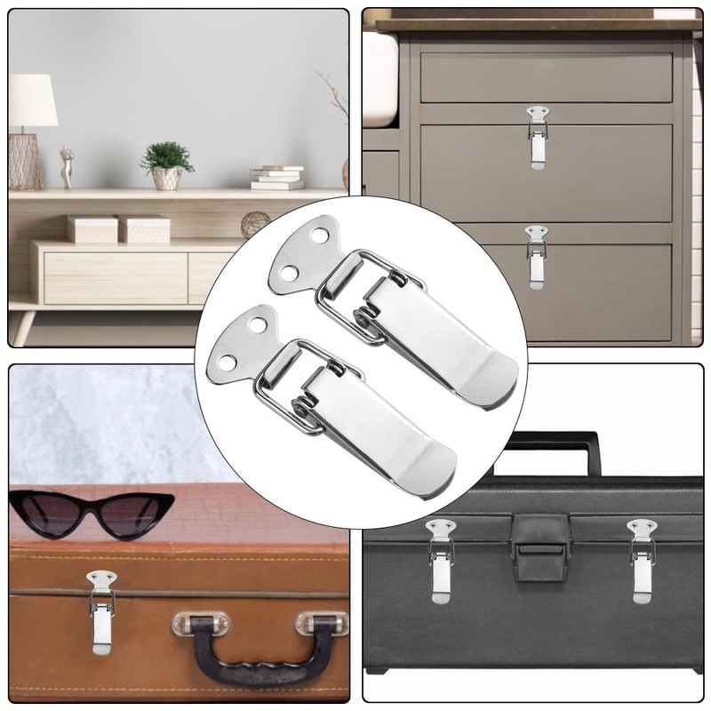 WMYCONGCONG パッチン錠 10個入り 全長72mm 304 ステンレススチール トグルラッチ パッチン錠掛け金 引き出しラッチ キャビネットラッチ