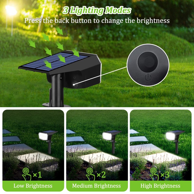 Sucolite 6-Pack Solar Spot Lights Outdoor, 59 LED Solar Lights