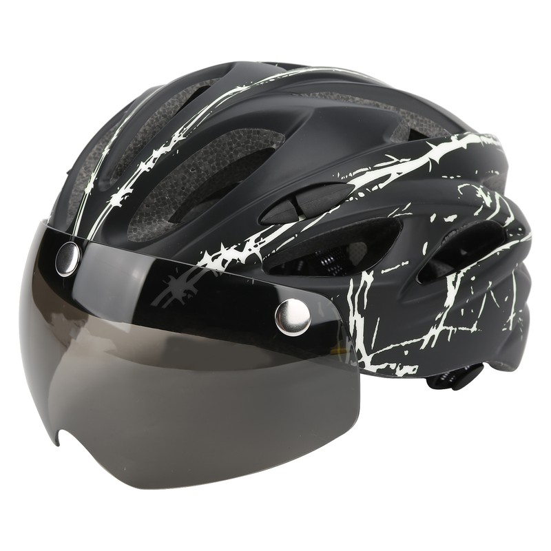 Magnetic Suction Protective Helmet with Goggles/Light for Mountain Bike Road