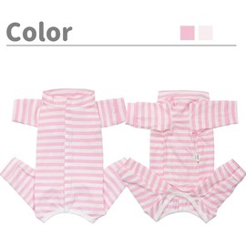 Dog’s Recovery Suit Post Surgery Shirt for Puppy, Full Coverage Dog's Bodysuit Wound Protective Surgical Clothes for Small and Medium Pets (Pink White Stripe-xs)