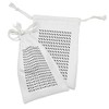 Lunarable Bow Fabric Pouch Set of 2, Simplistic Design Monochrome