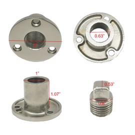 Garboard Boat Drain Plug Kit for 1 Inch Hole Marine 316 Stainless Steel Vent Connector with Screws