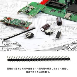 TVETE Pin Header, Pin Socket, Connector, Pin Socket, 30 Pieces, 0.1 inch (2.54 mm) Pitch, 1-40p, Straight Pin Header, DIY Single Row Terminal Pin, Compatible with Ardunio, Circuit Board DIY, Connector