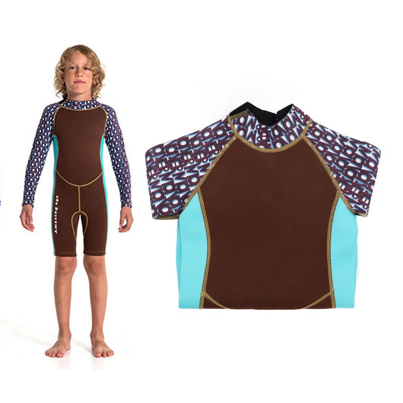 Kids Wetsuit 2.5mm Neoprene Long Sleeve Fullsuit Back Drawstring Warm