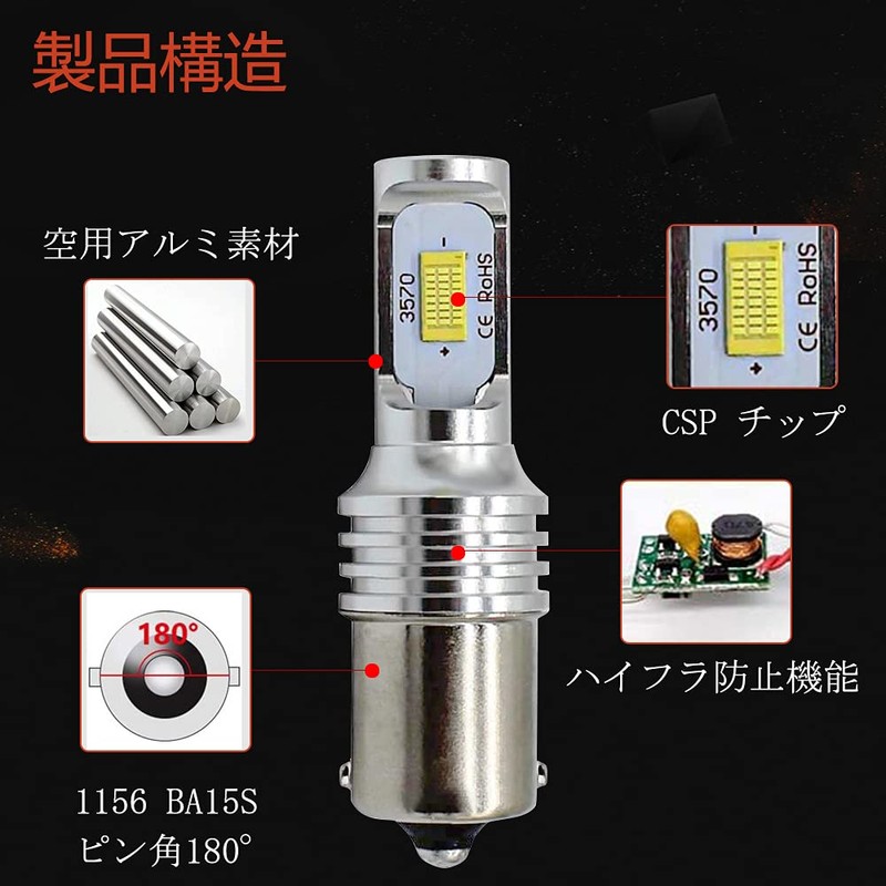 S25 Single Ball Turn Signal, LED, Yellow, 1156 BA15S, Pin