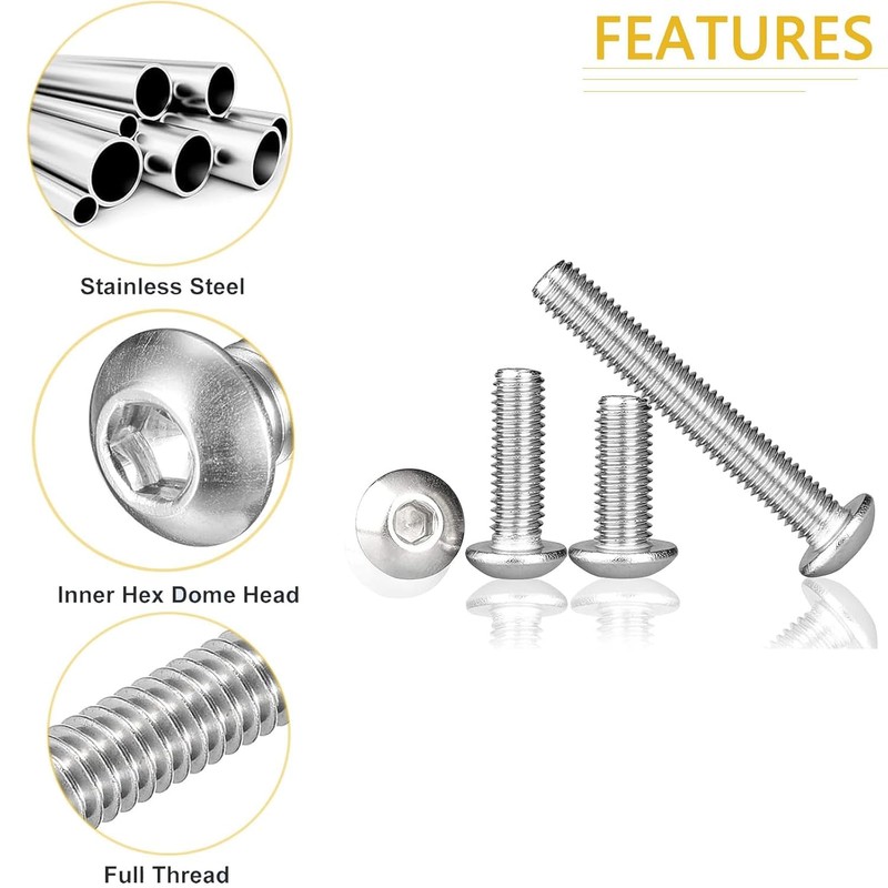 TOP-VIGOR 20Pcs M5 x 20mm Hex Button Head Socket Cap