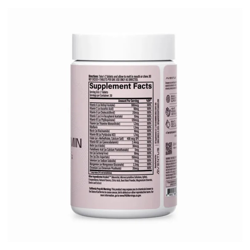 Aventus Womens Multivitamins Sabor Cherry Tabletas