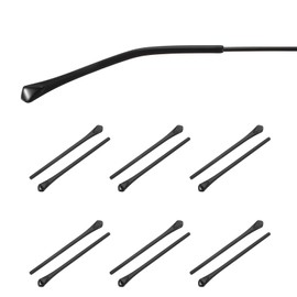 PATIKIL 6 Pairs Eye Glass Replacement Temples, Plate Anti-Slip Eyeglass End Tips Glasses Retainers Fits 1.4mm for Round Thin Metal Eyeglass Sunglasses Temple, Black