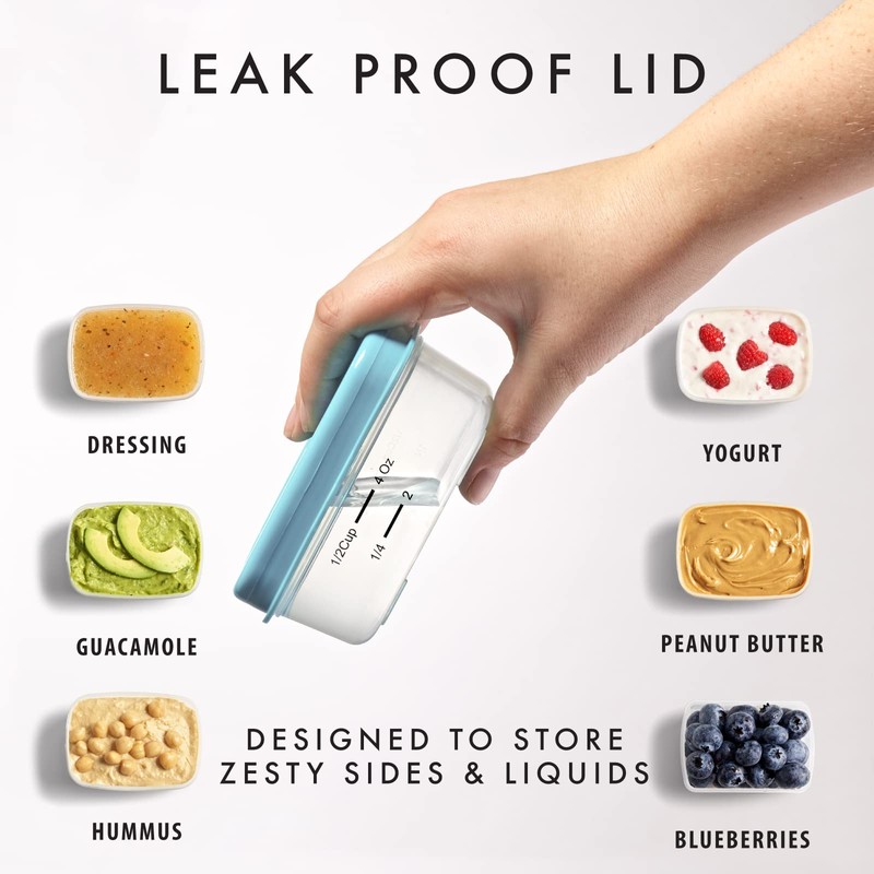 Fit & Fresh Small Plastic Containers With Lids 4 oz,