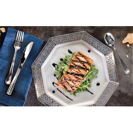 Lillian Tablesettings Silver Premium Polished Plastic Cutleries, 24 Pcs