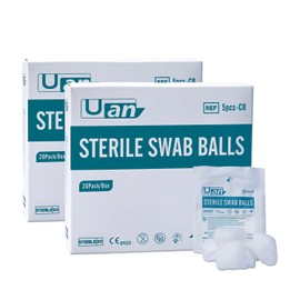 Medical Cotton Balls - Sterile Cotton Balls for Medical Use, 100% Pure Cotton Balls, SOFE Swab Ball, Individually Packaged (40pack, 2 Box)
