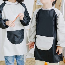Eskvom Kids/Children Waterproof Aprons with Long Sleeve for Art Painting, Baking, Cooking, Messy Play, Water Play (S,M,L 1-12 Years old)