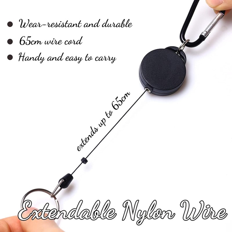 JYTDBCS Retractable Badge Reels, Retractable Keyring Extendable Key Chain Heavy
