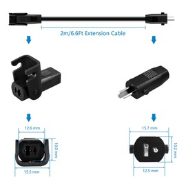 PKPOWER 6FT 2-Prong Extension Power Cord Cable Lead for Kessil A350 A350W A360 A360N A360W LED 48V DC 90W Tuna Blue Aquarium Light