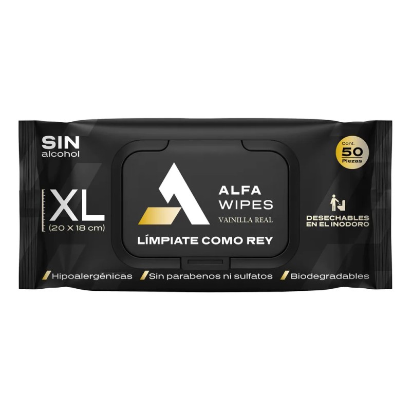 Toallitas Humedas Vainilla Real Alfa Wipes 1 Pack (50 Toall)