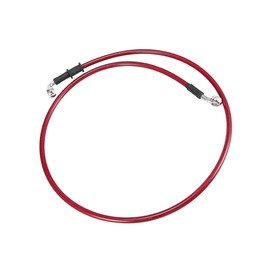 Partuto Universal 110cm 43.31" Motorcycle Brake Clutch Oil Hose Line Pipe Hydraulic Reinforced Stainless Steel Braided Red Replacement
