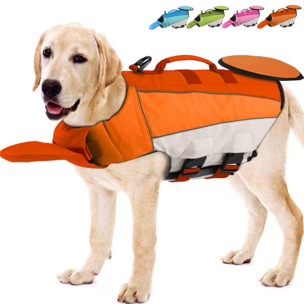 EMUST Dog Life Jacket with Front Float, High Visibility Dog