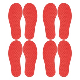 PATIKIL Feet Markers for Classroom, 4 Pairs Plastic Floor Foot Shaped Non Slip Spots Carpet Markers for Education Preschool Children Teacher Supplies, Red