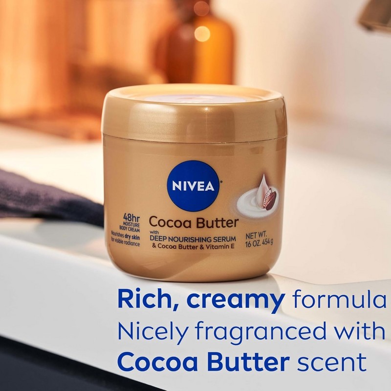 NIVEA Cocoa Butter Body Cream with Deep Nourishing Serum, Cocoa