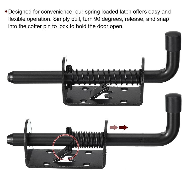 sourcing map Barrel Bolt Latch, 2Pcs 10x128mm - Carbon Steel