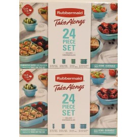 Rubbermaid Take Alongs Teal 24 Piece Set Lids And Containers 2 complete sets NEW