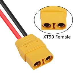 PNGKNYOCN 45A Male to XT90 Short Cable 30cm 12AWG XT90 Male to Solar Panel Male Conversion Cable for Portable Power Station Solar Panel (XT90 Female)
