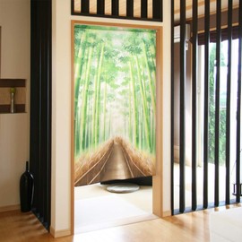 Noren Workshop 11245 Noren Landscape Print, Half Noren, Width 33.5 x Length 59.1 inches (85 x 150 cm), Bamboo Forest Road