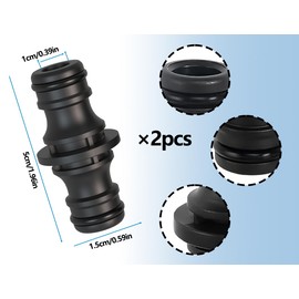 ZoeTekway Pack of 2 Hose Connectors, 1/2 Inch Double Plug Hose Coupling, Garden Hose Coupling Connectors Extender, Two Way Connection Part Hose Connection, for Garden, Home and Tap