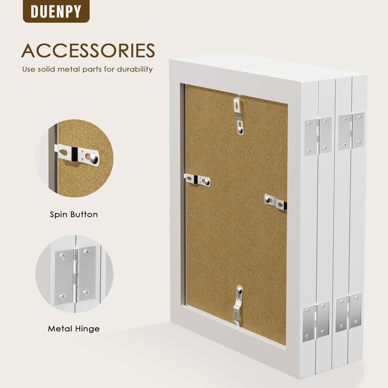 DUENPY 4 Folding 4x6 Picture Frame Horizontal Engineered Wood Accordion