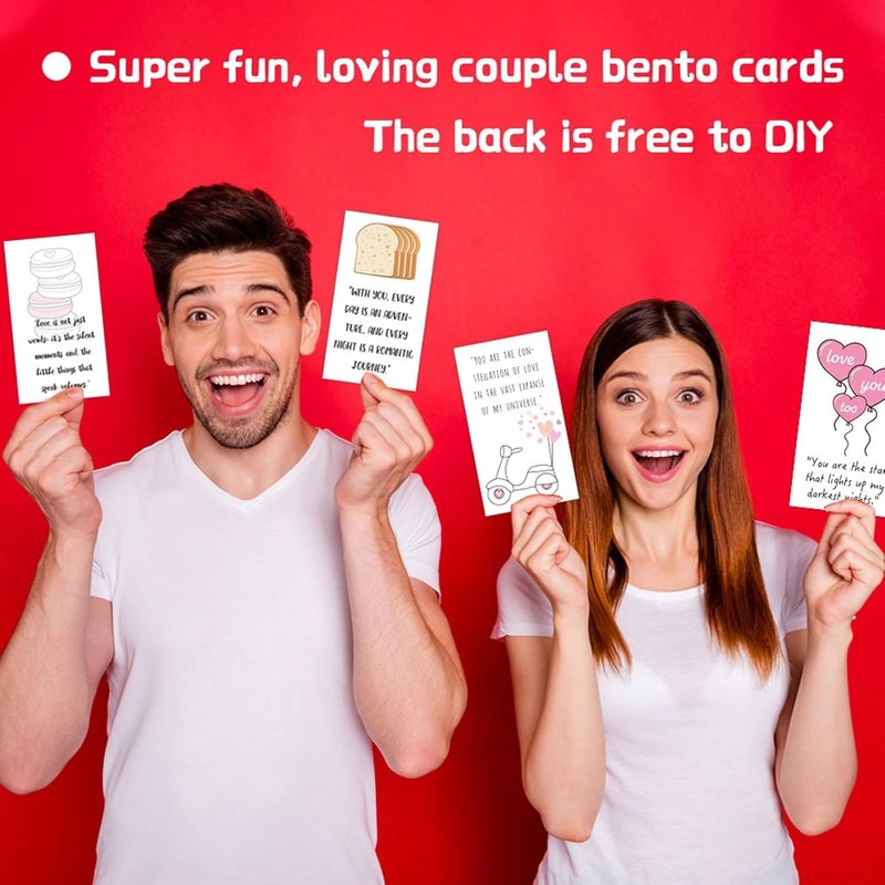 21Pcs Lover Lunch Box Cards,Inspirational Love Cards,Anniversary Commemorative Bento Boxes,Couples'