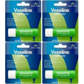 Vaseline (Pack of 4)  Vaseline Lip Therapy Stick Aloe Vera Petroleum Balm Sticks