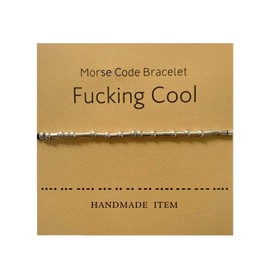 Binami Morse Code Bracelet Adjustable Bracelet Beads on Silk Cord Friendship Inspirational Jewelry Gifts for Her, Cool