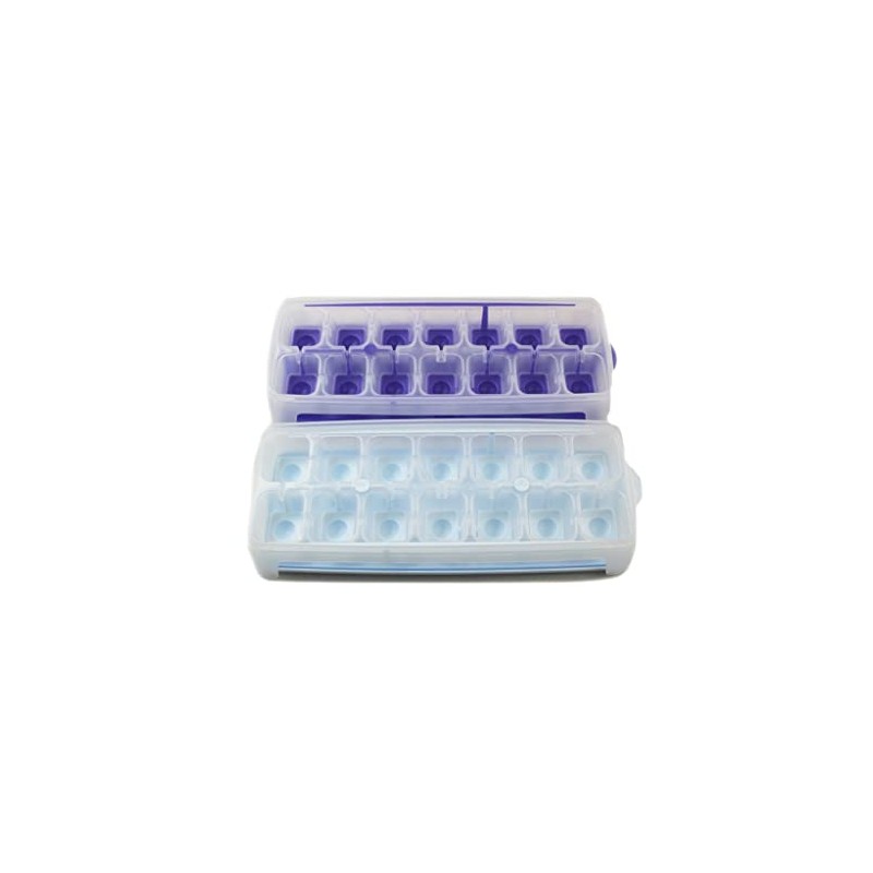 Tupperware Freezer container ice cube cube purple/white + sky blue