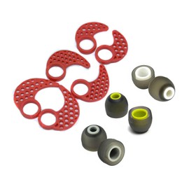 Miayaya Ear Tips Fins Set for JayBird x4 x3 x2 Ear Hooks Ear Wing Tips Accessory Pack Ear Hooks Earbuds Soft Silione Washable Eargels 12pcs in a Box. (Red)