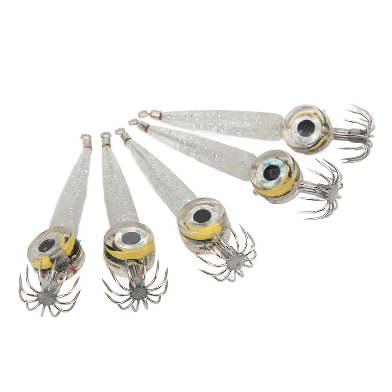5pcs LED Octopus Hook Strong Penetration High Carbon Steel Electronic