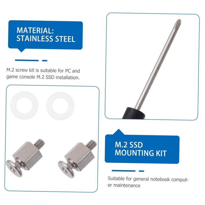Tofficu 1 Set SSD Screw Kit for Motherboard Durable Stainless