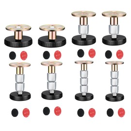 VZU Pack of 8 Adjustable Furniture Feet, 4 Sizes, Adjustable Metal Spacers, Height Adjustable Feet for Furniture, Adjustable Bed Spacer Wall, for Cabinet, Bed Base, Tables, Sofas