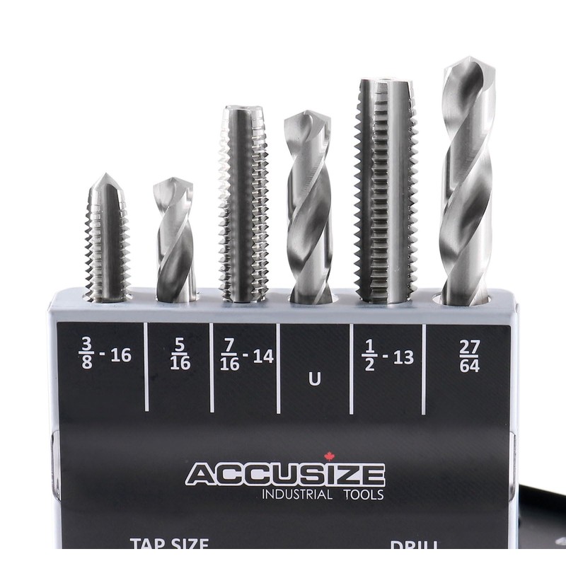 Accusize Industrial Tools U.N.C. 18 Pc H.S.S. Tap and Drill