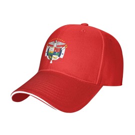 Coat of Arms of Panama Baseball Hat Adjustable Washable Adult Duck Sandwich Hat Red