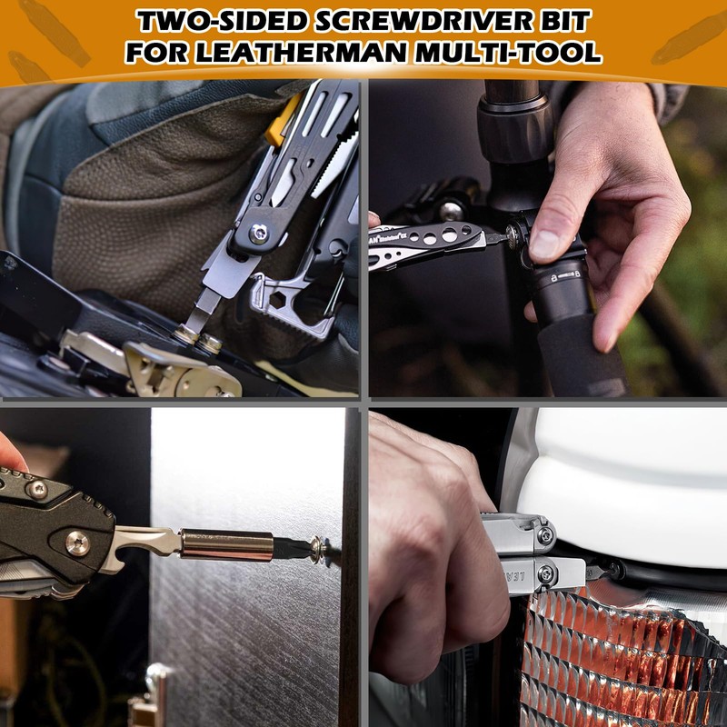 6-Pack Double-Sided Screwdriver Bits Compatible with Leatherman Multi-Tools – #1/#2