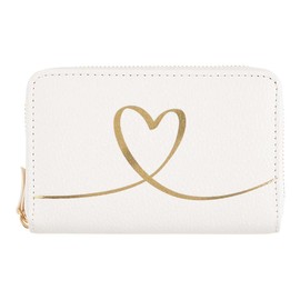 DRAEGER Paris - Purse - 15 x 2.5 x 9.5 cm - Green/Gold - Zip - Fashion Accessory - Fashion Trend - Gift Idea for Friends, Family, Mother's Day, Girlfriend, White